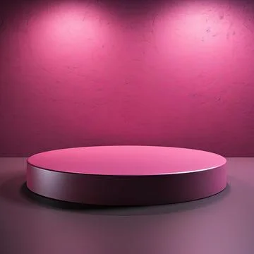 Round podium , Empty Magenta wall with beautiful chiaroscuro. Elegant minim.. Stock Illustration