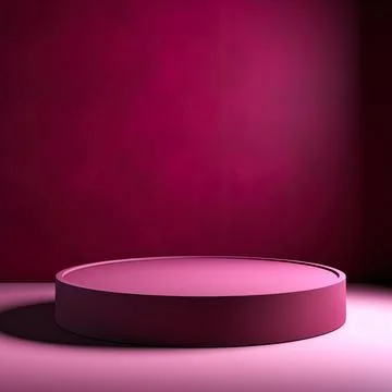 Round podium , Empty Magenta wall with beautiful chiaroscuro. Elegant minim.. Stock Illustration