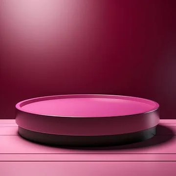 Round podium , Empty Magenta wall with beautiful chiaroscuro. Elegant minim.. Stock Illustration