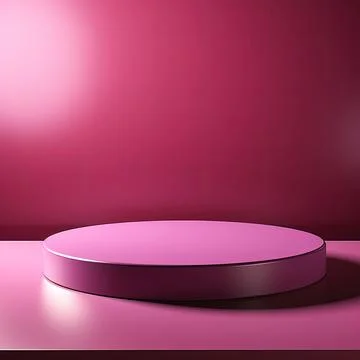 Round podium , Empty Magenta wall with beautiful chiaroscuro. Elegant minim.. Stock Illustration