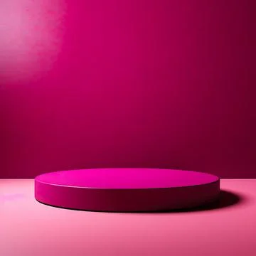 Round podium , Empty Magenta wall with beautiful chiaroscuro. Elegant minim.. Stock Illustration