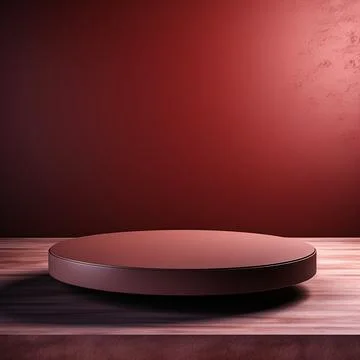 Round podium, Empty Red wall , Elegant minimalist background for product pr.. Stock Illustration