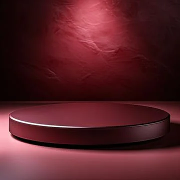 Round podium, Empty Red wall , Elegant minimalist background for product pr.. Stock Illustration