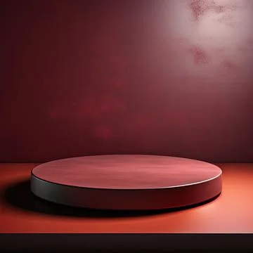 Round podium, Empty Red wall , Elegant minimalist background for product pr.. Stock Illustration
