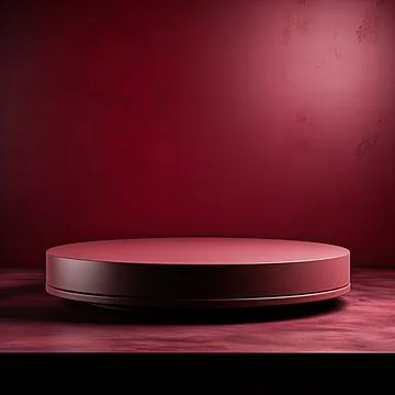 Round podium, Empty Red wall , Elegant minimalist background for product pr.. Stock Illustration