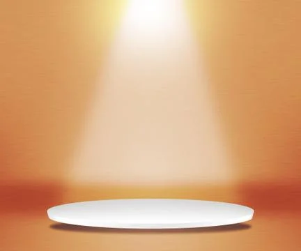Round podium orange background Stock Illustration