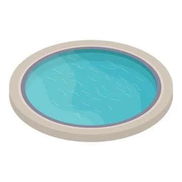 Round pool icon, isometric style 스톡 일러스트