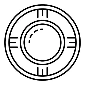 Round pool icon, outline style Stock Illustration
