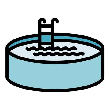 Round pool icon vector flat Stock Illustration