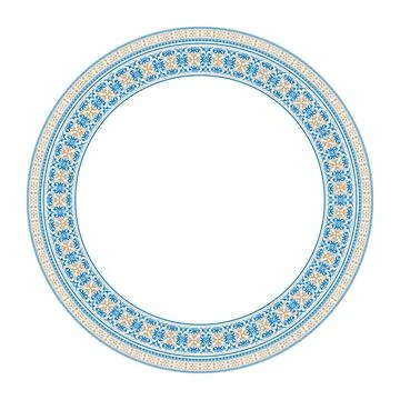 Round porcelain plate with oriental pattern. Oriental vintage plate Stock Illustration
