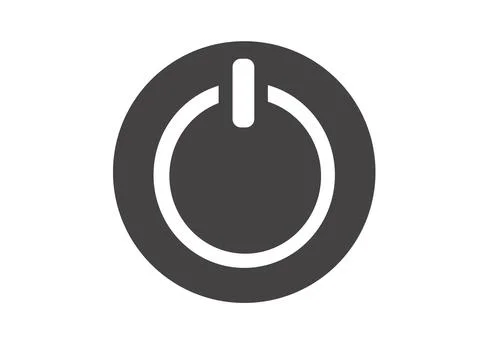 A round power button vector illustration on a white background Illustrazione stock