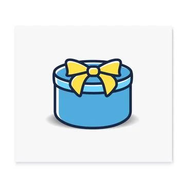 Round present color icon Stock Illustration