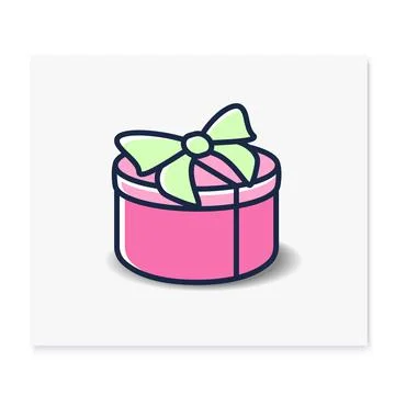 Round present color icon Illustration
