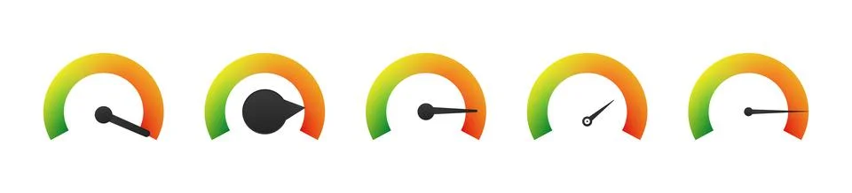 Round pressure measuring indicator set Stock Illustration