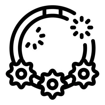 Round process with gears and fireworks celebrating success Stock Illustration