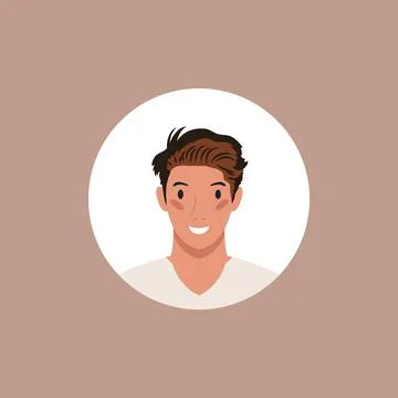 Round profile image of man avatar 스톡 일러스트