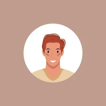Round profile image of man avatar Illustrazione stock