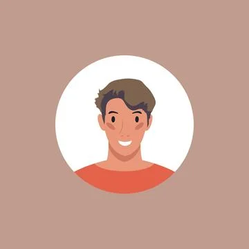 Round profile image of man avatar Stock Illustration