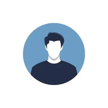 Round profile image of man avatar Stock Illustration