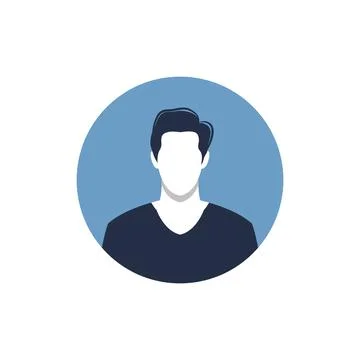 Round profile image of man avatar Stock Illustration