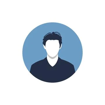 Round profile image of man avatar 스톡 일러스트
