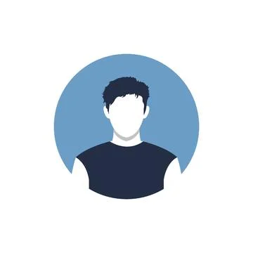 Round profile image of man avatar Stock Illustration
