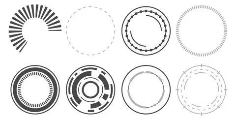 Round progress circle indicator in futuristic ui style Illustrazione stock
