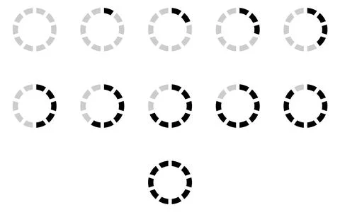 Round progress indicator. Preloader icon. Proccess speed Stock Illustration