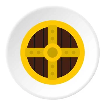 Round protective shield icon circle Illustration