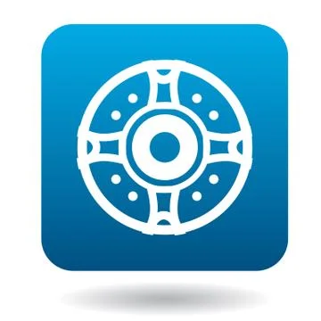 Round protective shield icon, simple style Illustration