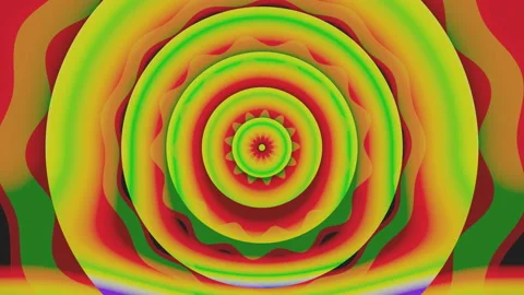 Round psychedelic abstract looped background. Vj loop. Rendering. Stock Footage 197464448