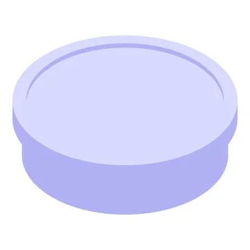 Round purple container with lid creating storage space Stock Illustration