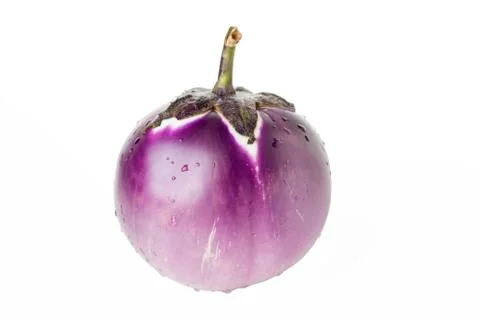 Round purple eggplant. Stock Photos