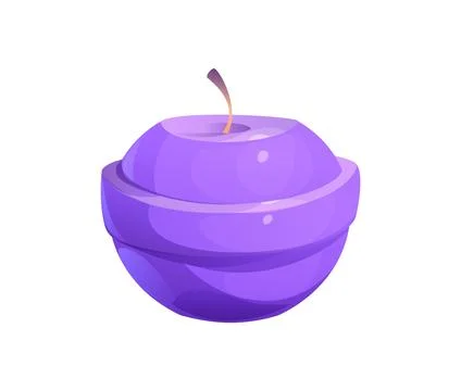 Round purple lavender vector candle with wax rings イラスト素材