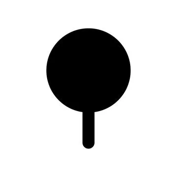 Round pushpin black glyph ui icon Stock Illustration