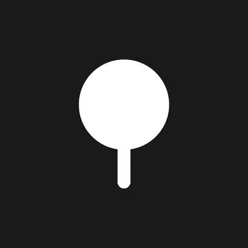 Round pushpin dark mode glyph ui icon Stock Illustration