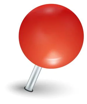 Round pushpin mockup. Plastic attach realistic button Stock Illustration