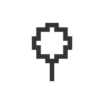 Round pushpin pixelated ui icon Stock Illustration