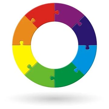 Round puzzle with options Stock Illustration