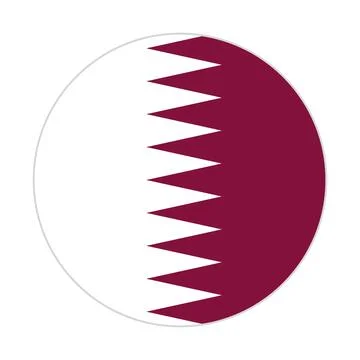 Round Qatar flag icon. Vector. Stock Illustration