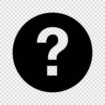 Round question mark silhouette icon. Question, trouble, asking, problem. Ve.. Stock Illustration