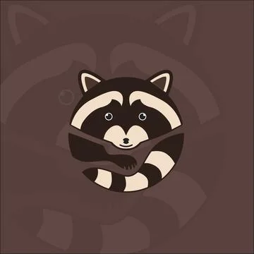 Round Raccoon. Vector illustration.Isolated vector sign symbol. Stock Illustration