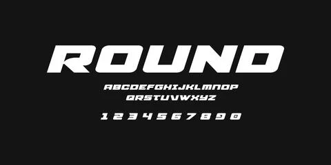 Round Racing Typography Vector  Bold Speed Lettering Design Stock Illustration