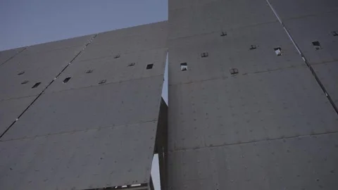 Round radio telescope frames Stock Footage 310230195