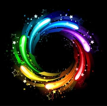 Round rainbow banner Stock Illustration