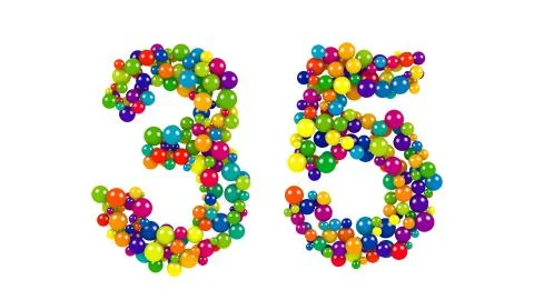 Round rainbow colored balls forming 35 Stock Illustration