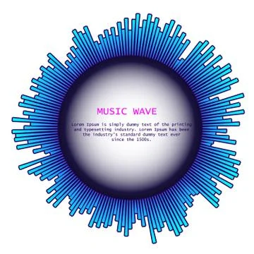 Round rays music wave player. Colorful equalizer element on white background Stock Illustration