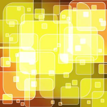 Round rectangle bokeh on yellow gradient background Stock Illustration