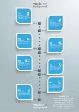 Round rectangles timeline infographic Illustrazione stock