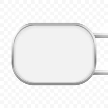 Round rectangular signage light box signboard. Vector rectangle lightbox sign Illustrazione stock